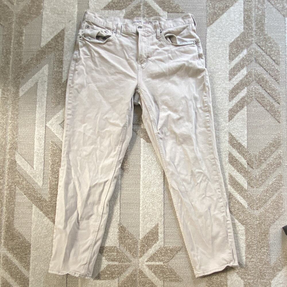 Old Navy Men’s Beige Jeans Tapered Regular Fit Size 36 Button Fly Solid